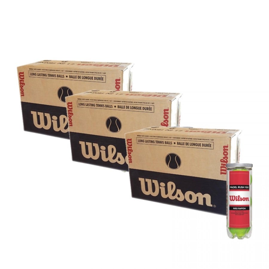 Cajon 72 Pelotas - 24 Botes de 3 uds - Wilson Rush 100 x 3 Unidades