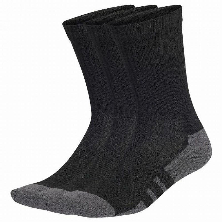 Calcetines Adidas Essentials Cushioned Crew Negro Gris 3 Pares