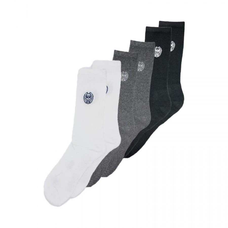 Calcetines Bidi Badu Don Carlito XXL Crew Move Gris Negro Blanco 6 Pares