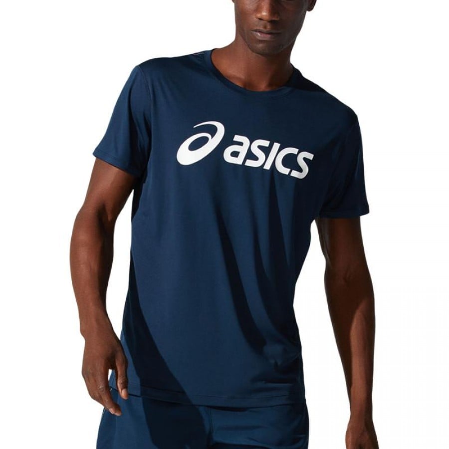 T-shirt Asics Core Top Logo Marino Blanco