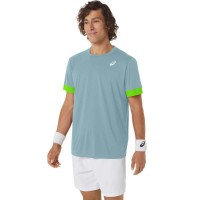 Camiseta Asics Court Azul Lima Electrico