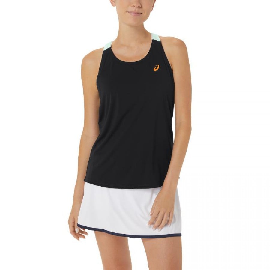 Camiseta Asics Court Performance Negro Menta Mujer