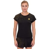 Camiseta Bidi Badu Paris Capsleeve Negro Dorado Mujer