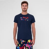 Camiseta Bidi Badu Wild Arts Chill Azul Oscuro Rojo Mix