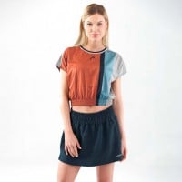 Camiseta Head Crop Top Coral Mujer