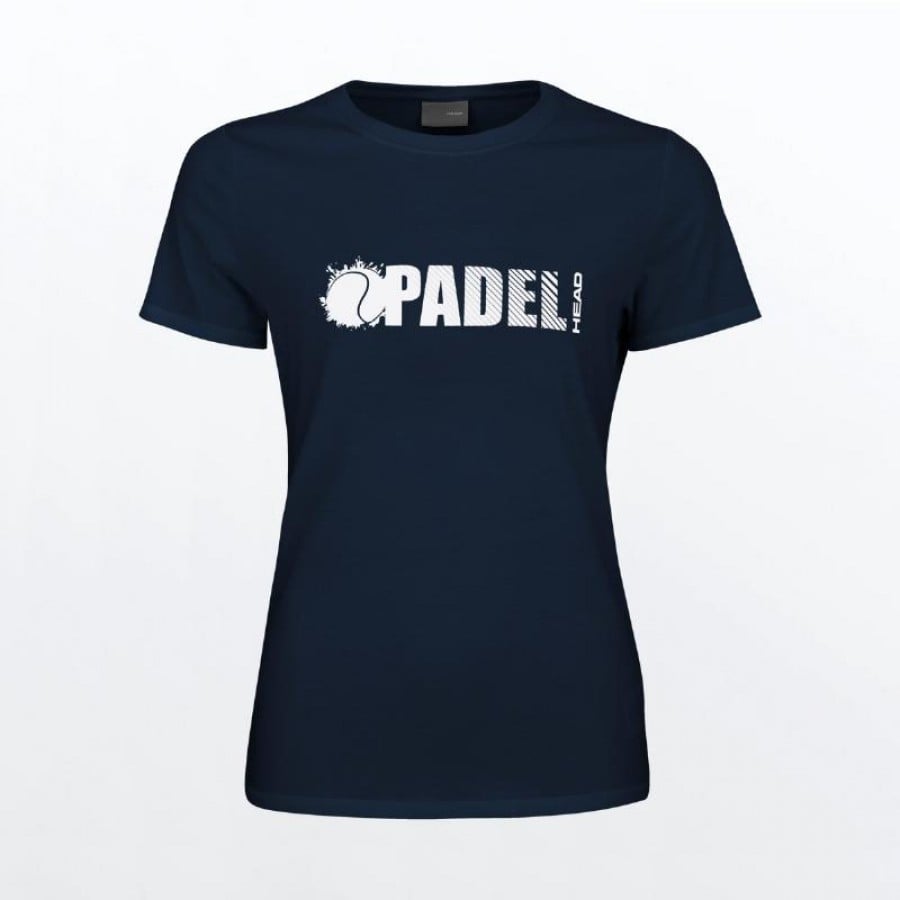 Camiseta Head Padel Font Azul Oscuro Mujer