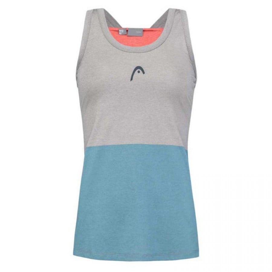 Camiseta Head Tech Top Gris Azul Electrico Mujer