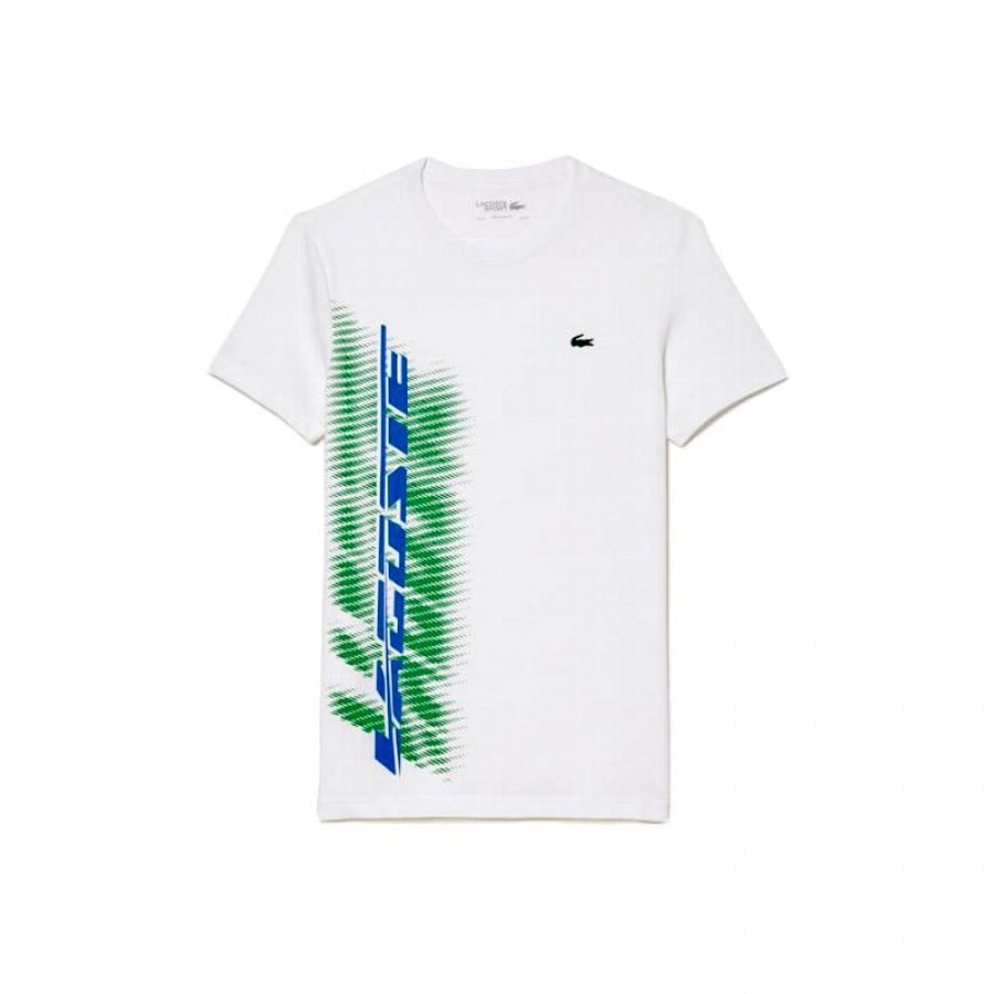 Camiseta Lacoste Sport Marca Contraste Blanco