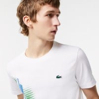 Camiseta Lacoste Sport Marca Contraste Blanco