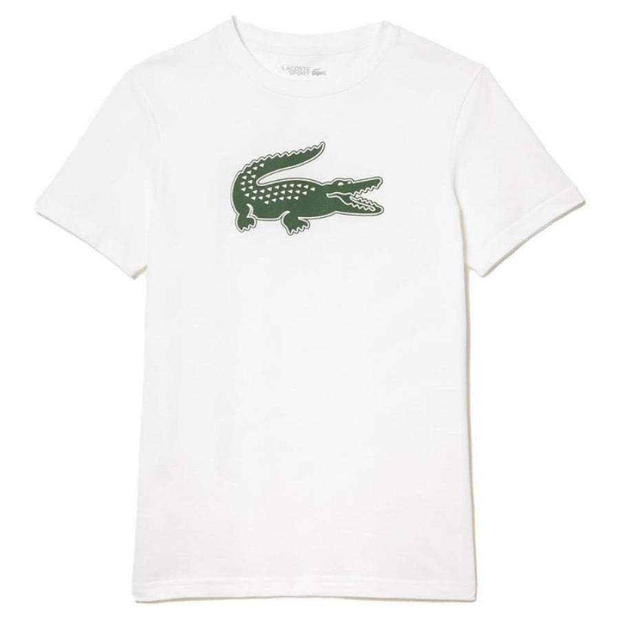 Camiseta Lacoste Sport Transpirable Blanco Verde