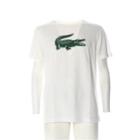 Camiseta Lacoste Sport Transpirable Blanco Verde