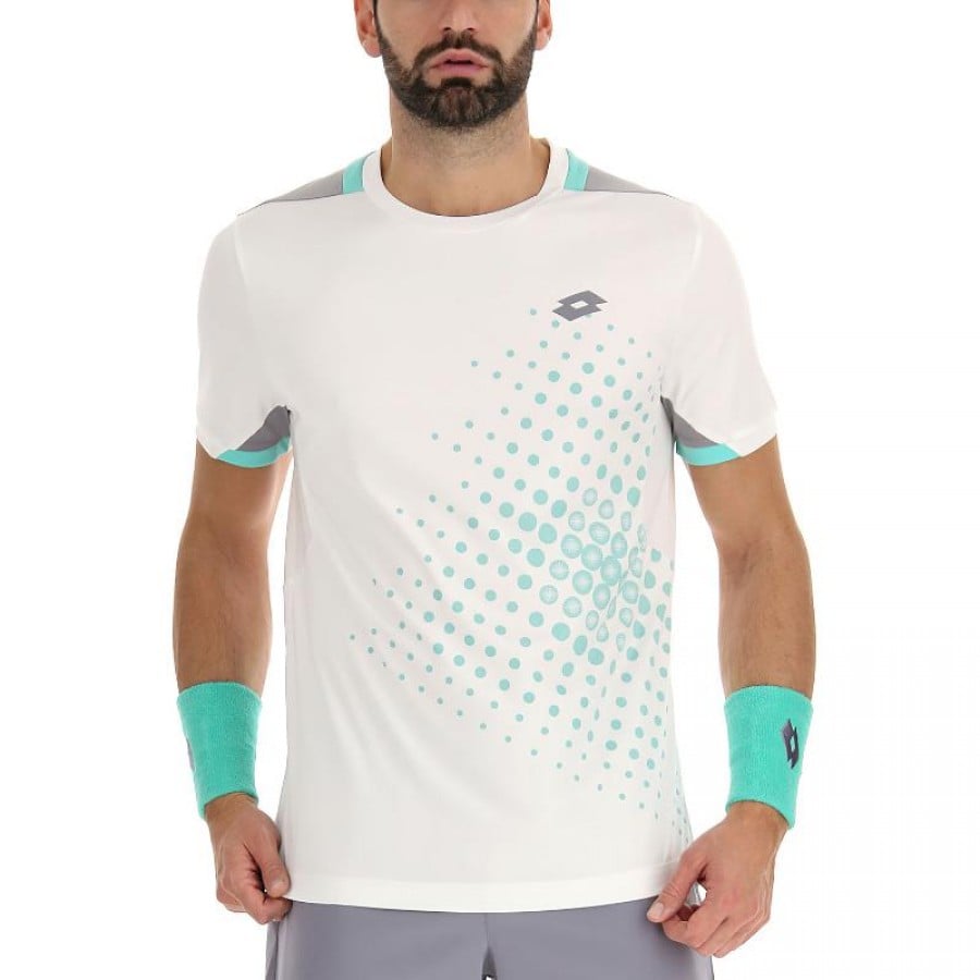 Camiseta Lotto Top IV Blanco Brillante Verde Turquesa Gris