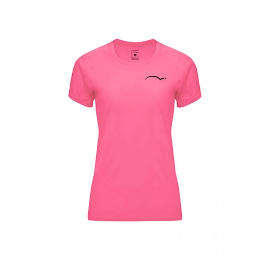 Camiseta PadelPoint Tournament Rosa Fluor Mujer