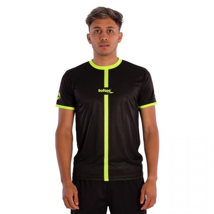 Camiseta Softee Tipex Negro Amarillo Fluor