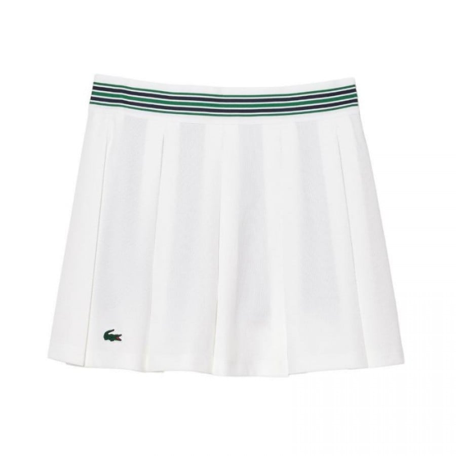 Falda Lacoste Pique Blanco Verde