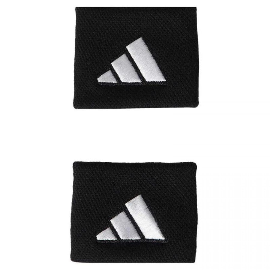 Munequeras Adidas Cortas Negro Blanco 2 Unidades