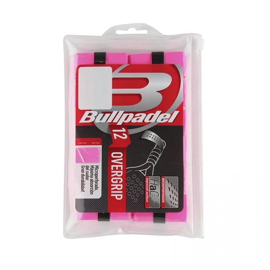 Overgrips Bullpadel Microperforado Rosa Fluor 12 Unidades