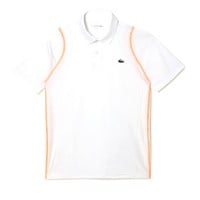 Polo Lacoste Poliester Reciclado Blanco Naranja