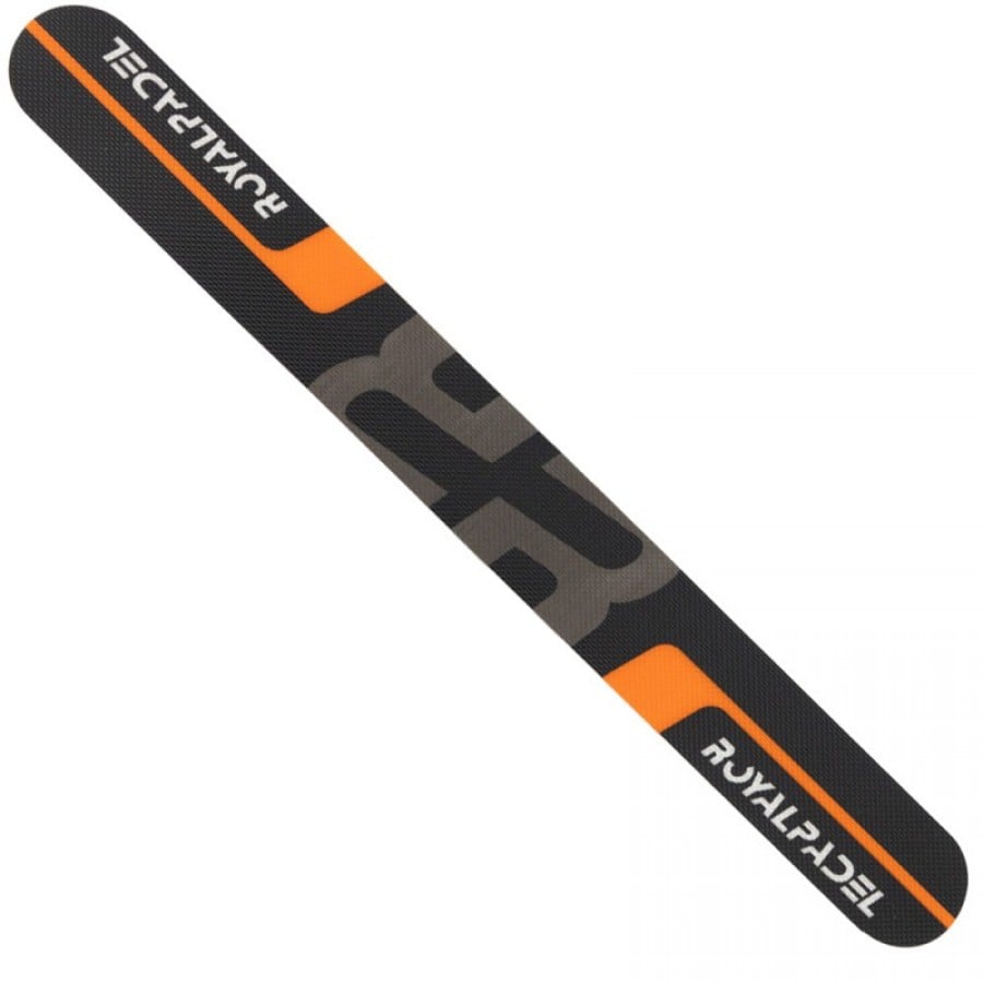 Protector Royal Padel Negro Logo Naranja Gris