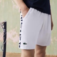 Short Lacoste Sport Blanco Estampado