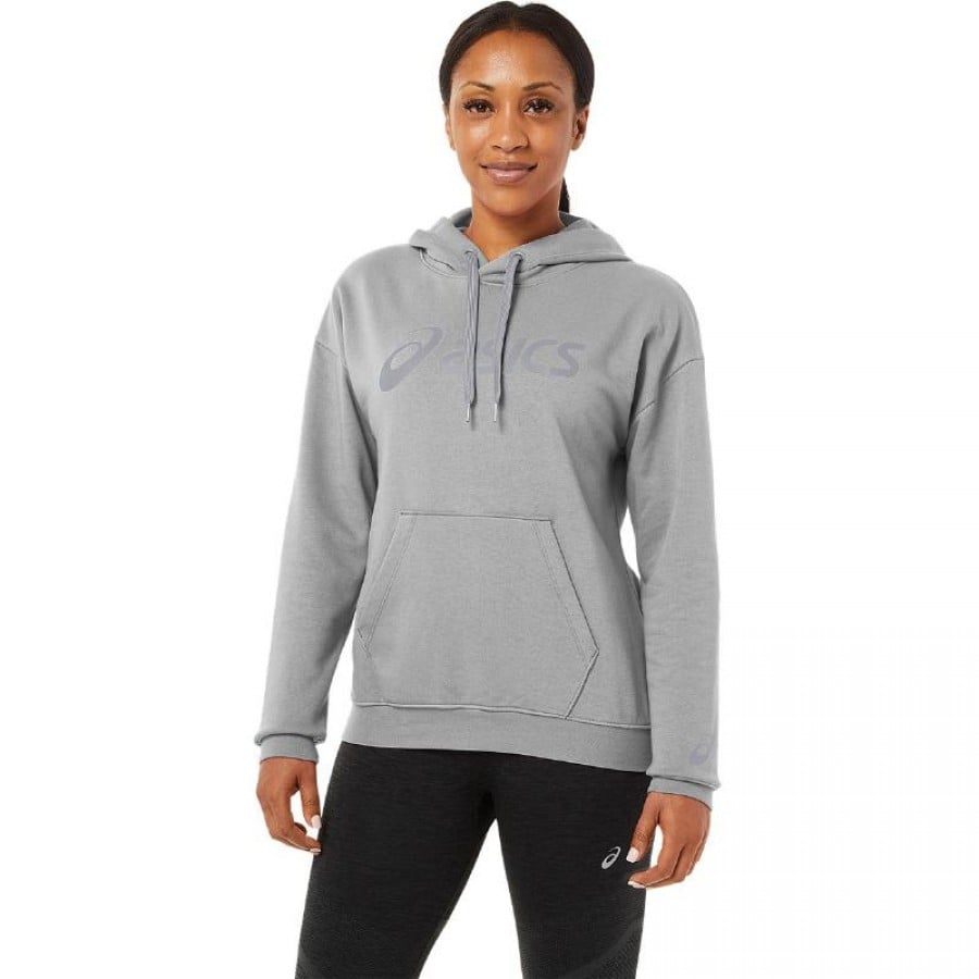 Sudadera Asics Logo Grande Gris Mujer