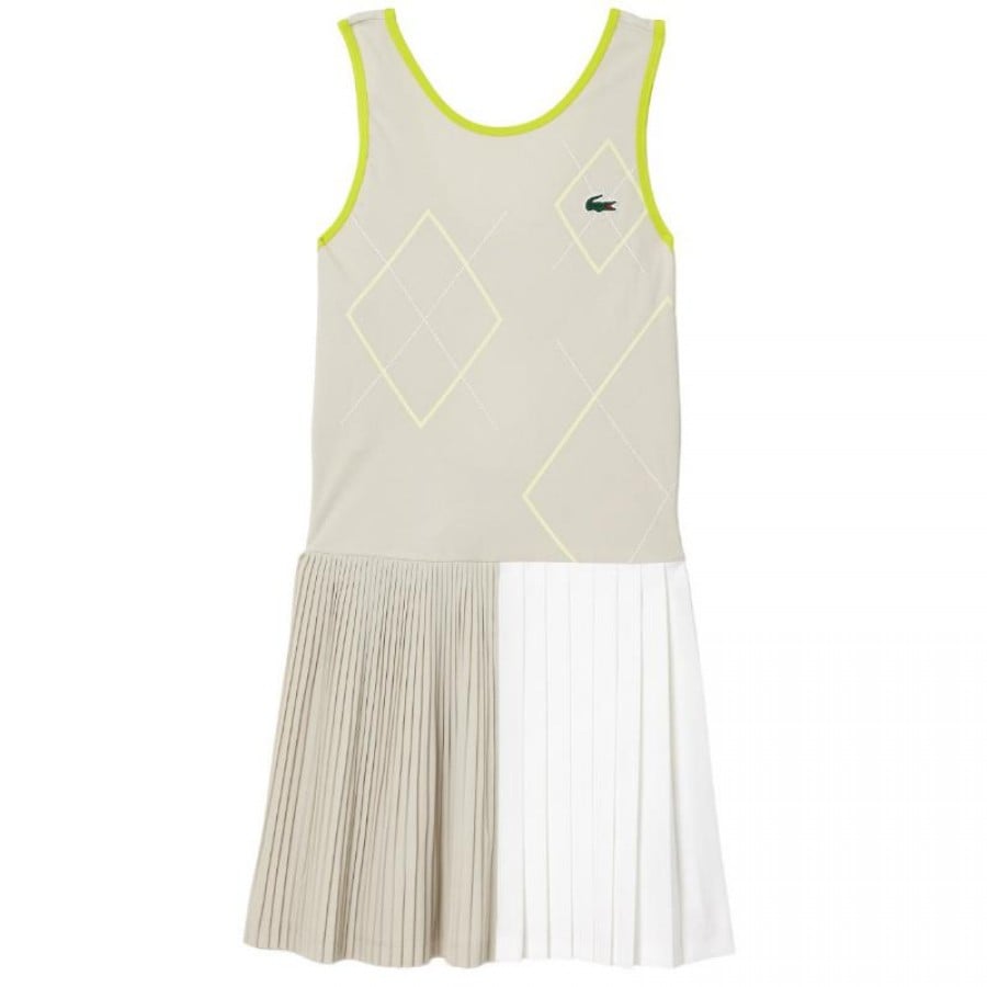 Vestido Lacoste Ultra Dry Gris Blanco Amarillo