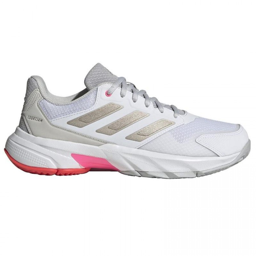 Zapatillas Adidas CourtJam Control 3 Blanco Plata Rojo Mujer