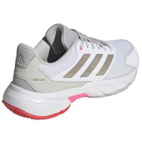 Zapatillas Adidas CourtJam Control 3 Blanco Plata Rojo Mujer