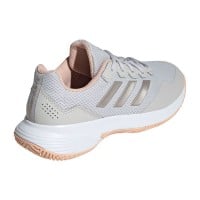 Zapatillas Adidas Gamecourt 2.0 Gris Metalizado Coral Mujer