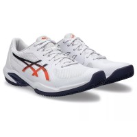 Asics Solution Swift FF 2 TERRE BATTUE Blanc Bleu Orange Baskets