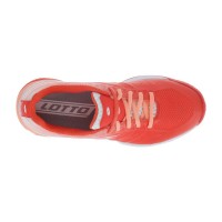 Chaussures Lotto Mirage 300 Rouge Fluor Saumon Blanc Femmes