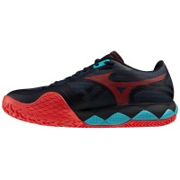 Mizuno Wave Enforce Tour 2 Padel Noir Bleu Rouge Sneakers